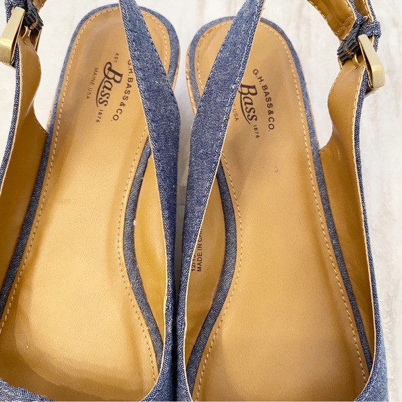 Bass Christy Denim Wedges Sandals Size 6.5 - Picture 3 of 13